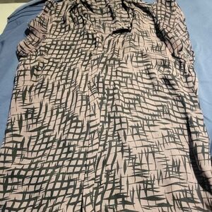 Stylish Cream and Black Patterned Blouse